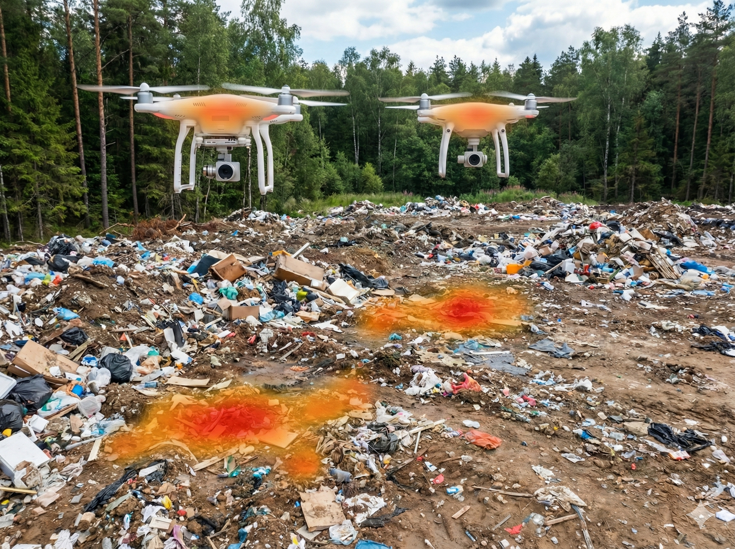Nielegalne wysypisko śmieci widziane z drona
